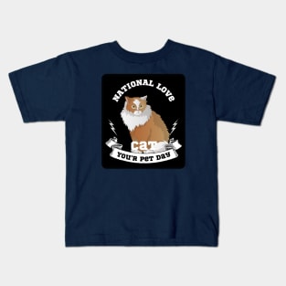 Cat the love in my life Kids T-Shirt